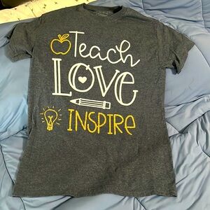 Custom made teacher shirt, never worn. Filsan brand small. Blue/gray knit color